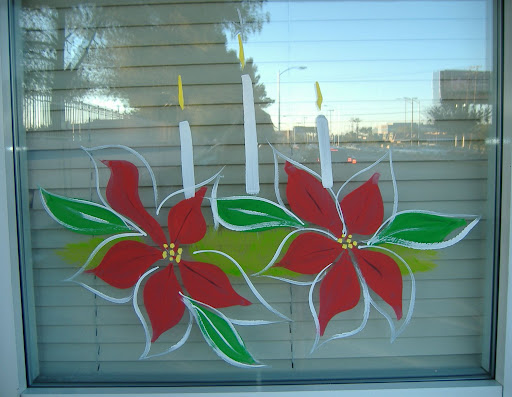 Candle and Poinsettia Design